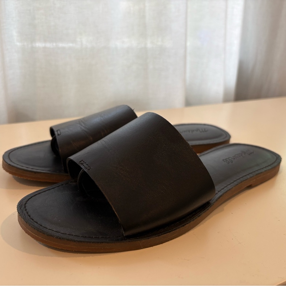 Madewell The Boardwalk Leather Slide Sandal - Size 8